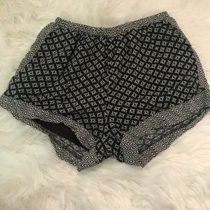 Black and white shorts
